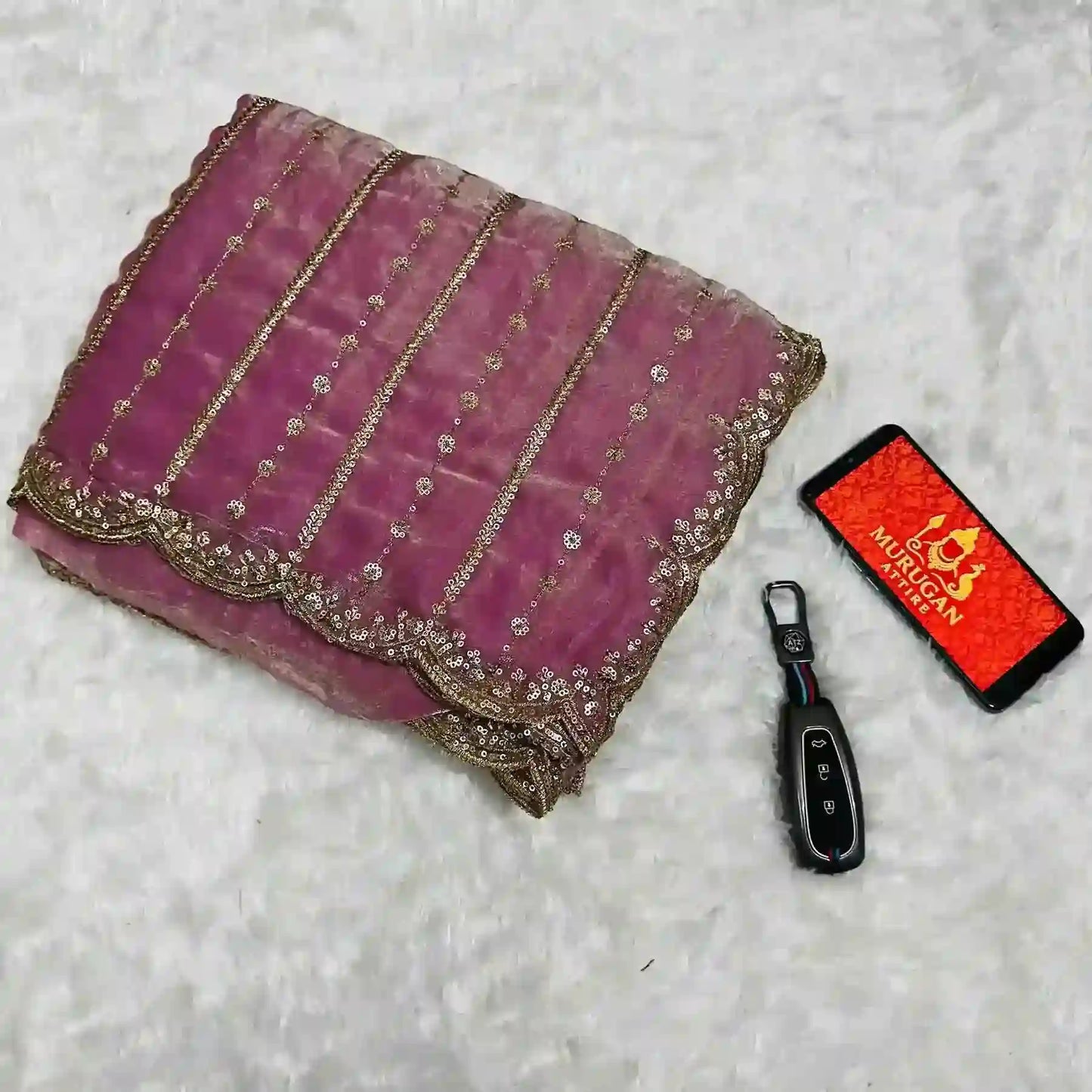 Embroidery Soft Space Silk Saree (M1001)