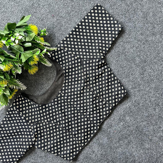 Cotton Ajrakh Print BoatNeck Neck Blouse