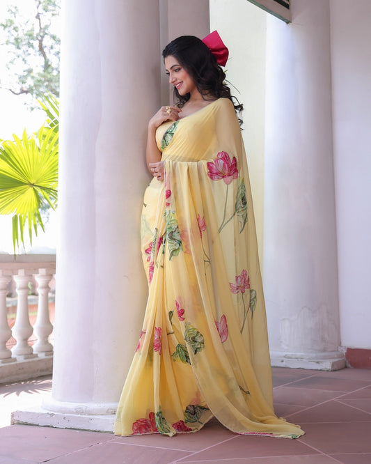 Exclusive Floral Handwork Saree