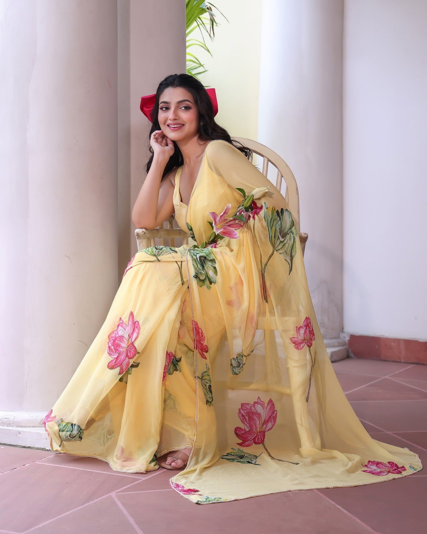 Exclusive Floral Handwork Saree