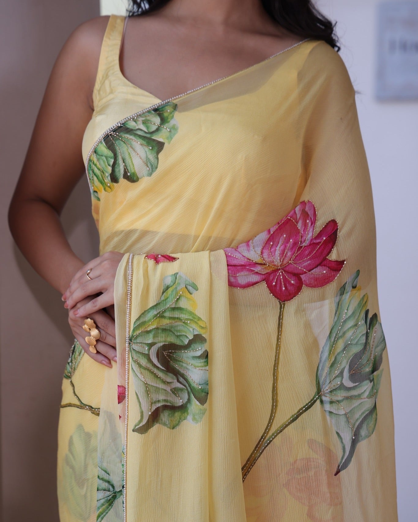 Exclusive Floral Handwork Saree