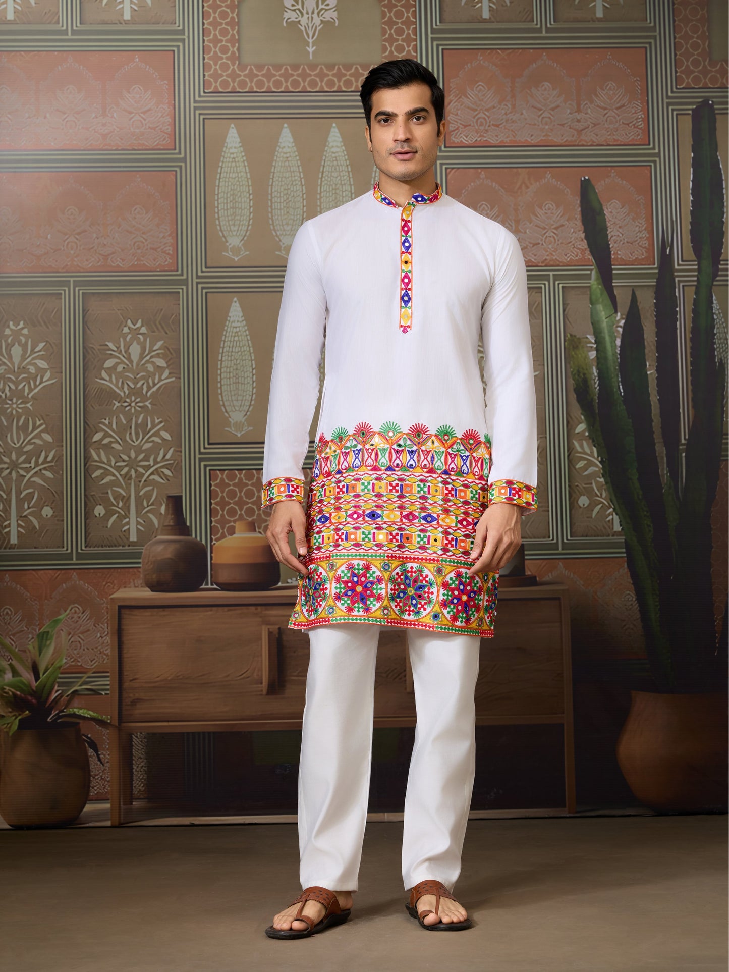 RAJWADI RAAS Festival Mens Wear Kurta With Pajama