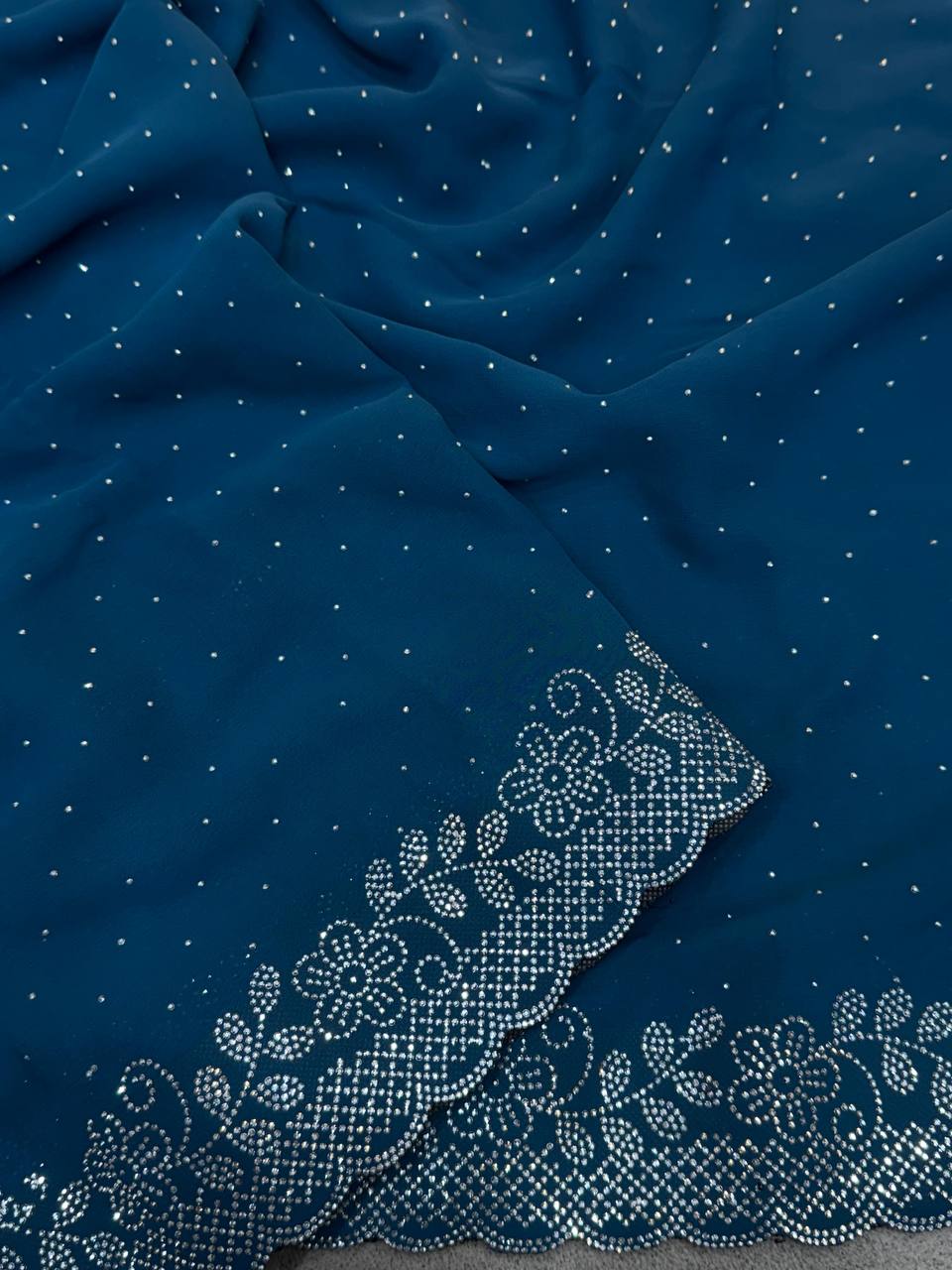GEORGETTE FABRIC WITH STON WORK SAREE