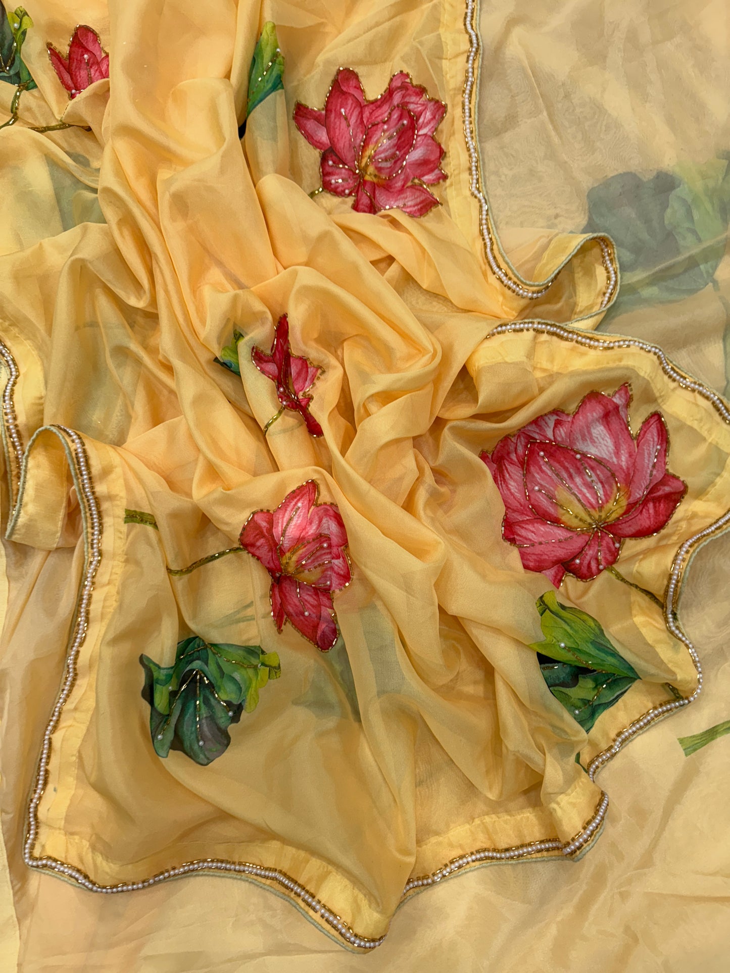 Exclusive Floral Handwork Saree