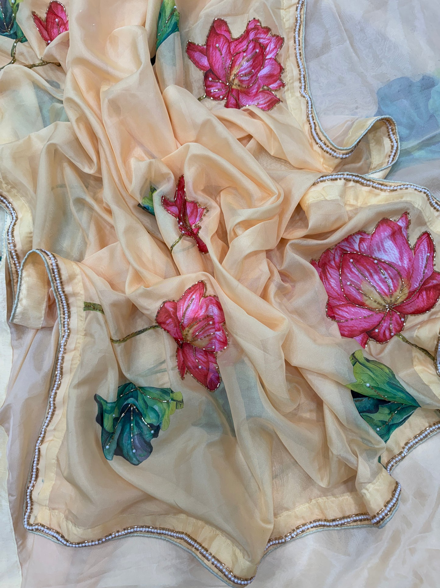 Exclusive Floral Handwork Saree