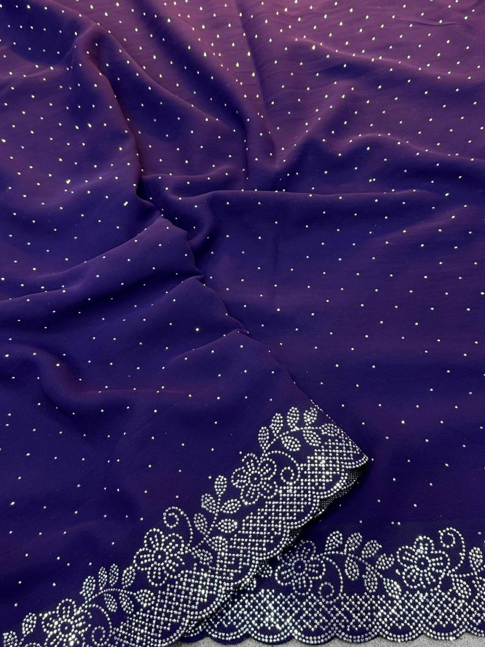 GEORGETTE FABRIC WITH STON WORK SAREE