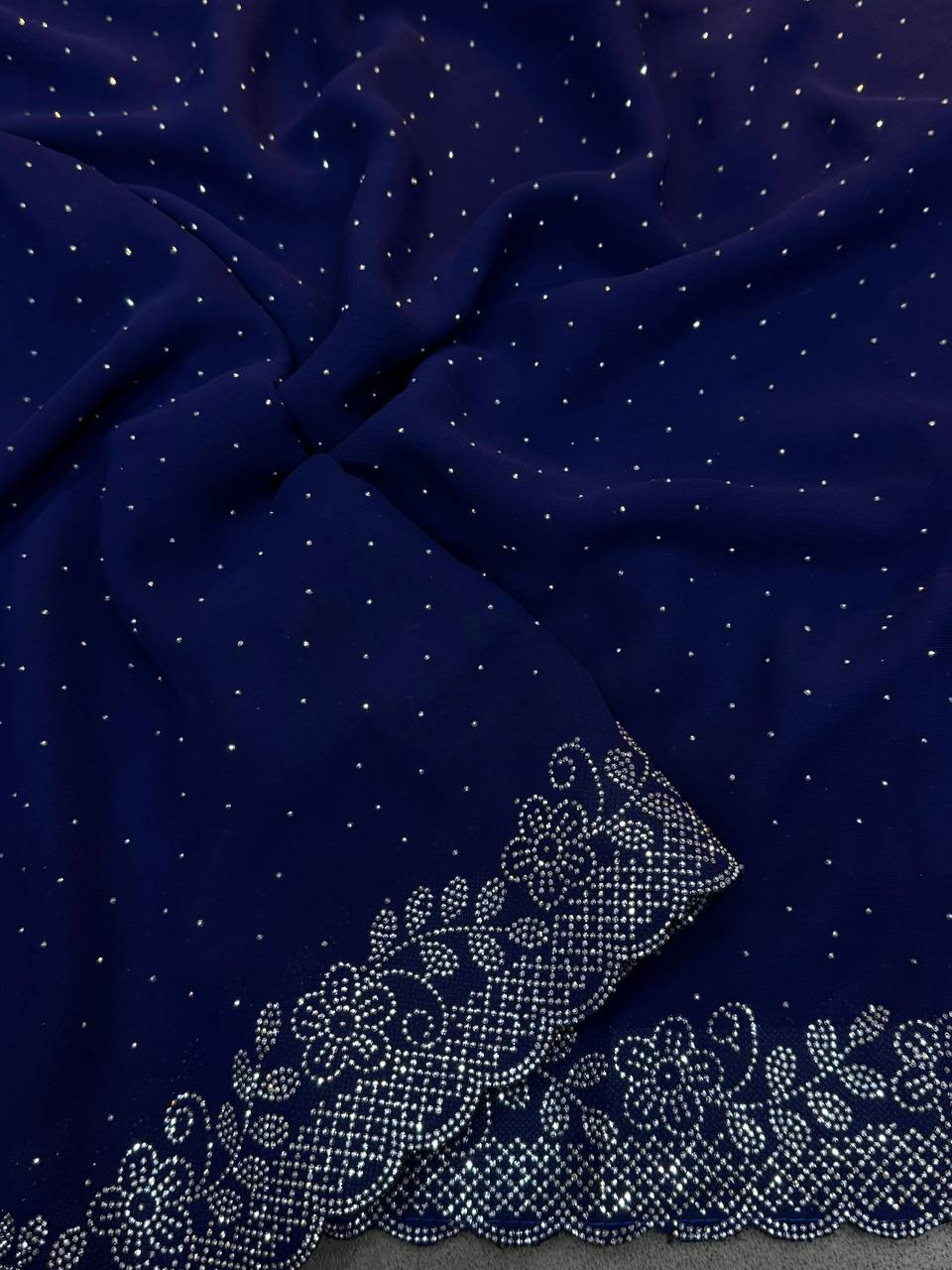 GEORGETTE FABRIC WITH STON WORK SAREE