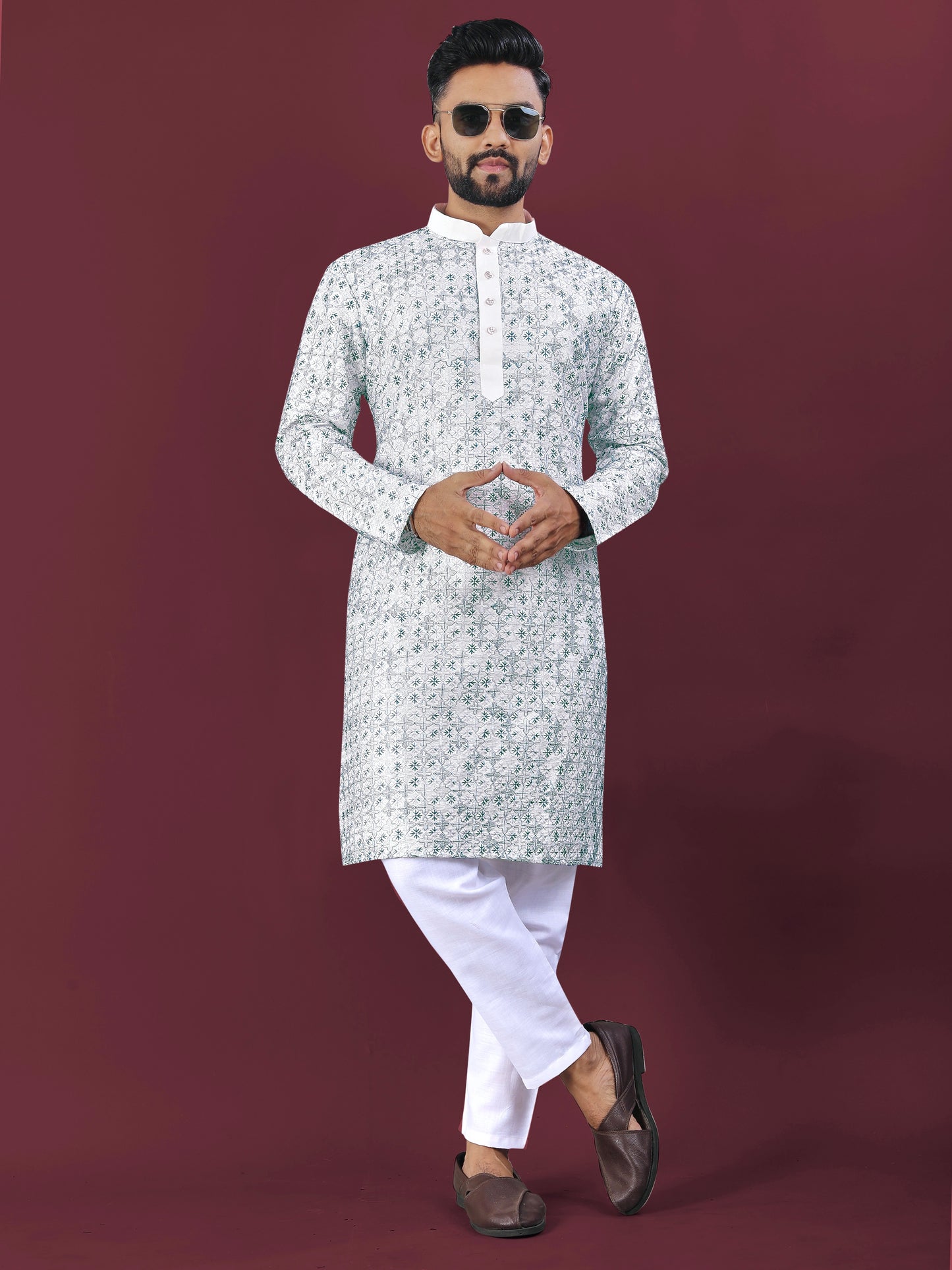 MEN’S TRADITIONAL LUCKNOWI CONCEPT KURTA WITH PAJAMA