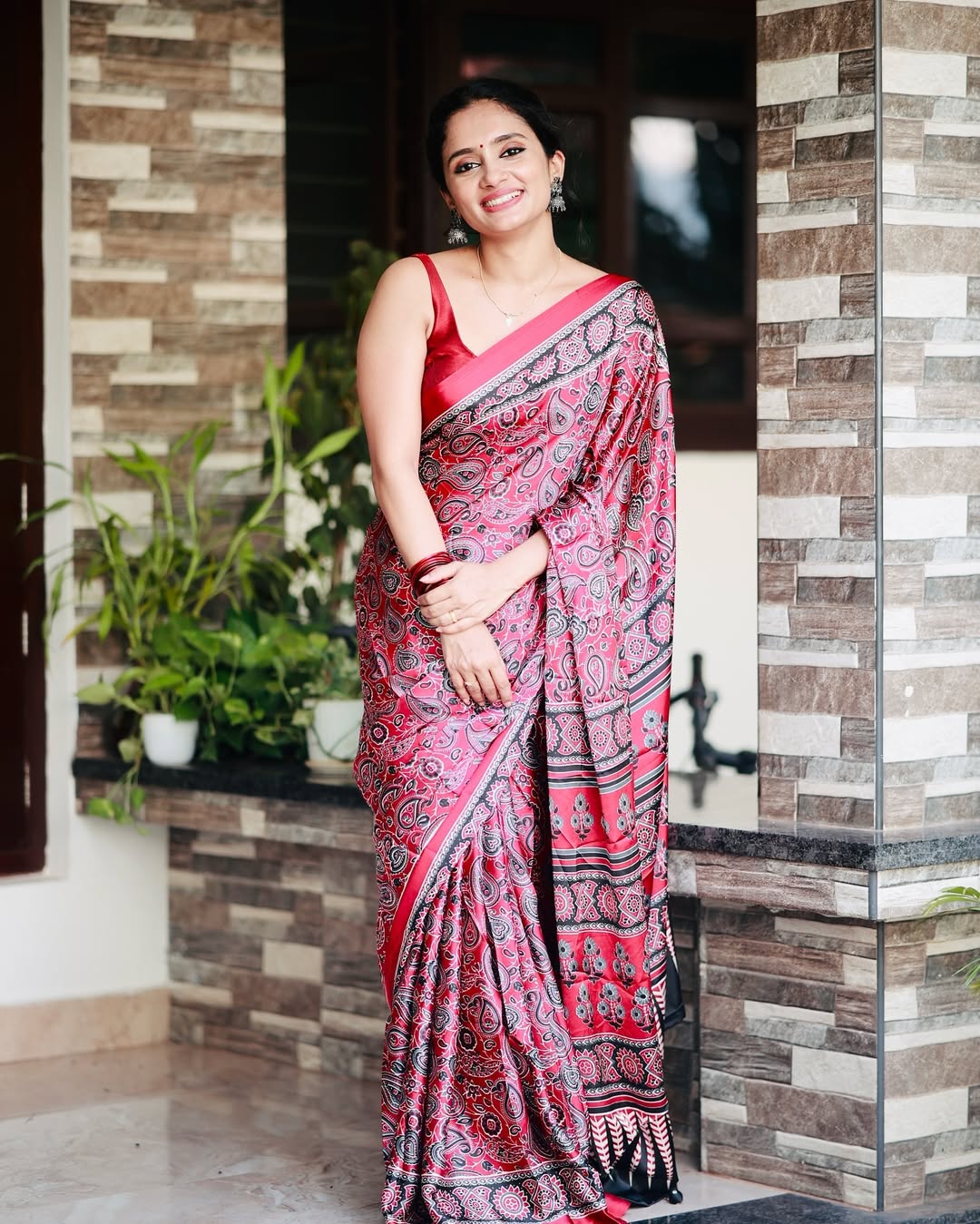 Digital Print Semi Gajji Silk Soft and Smooth Saree