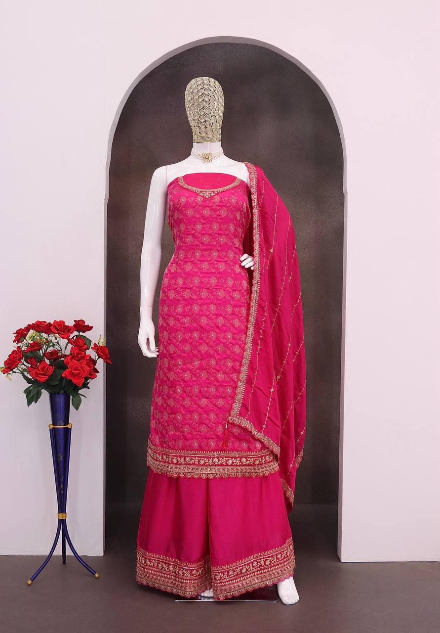 jacquard silk chinon & multi work
