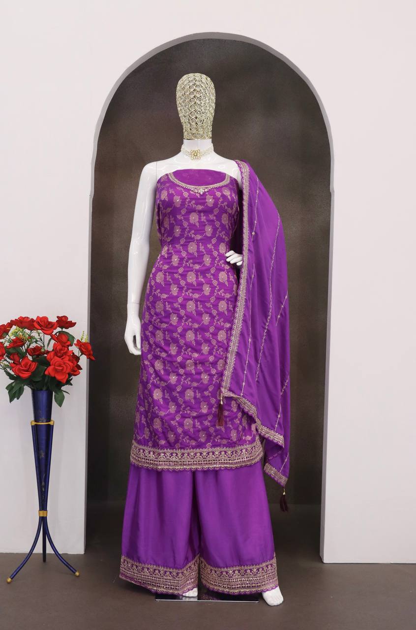 jacquard silk chinon & multi work