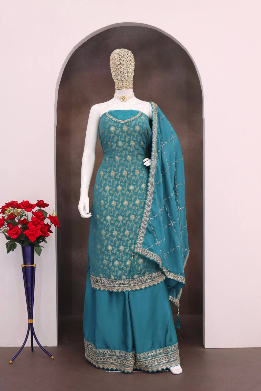 jacquard silk chinon & multi work
