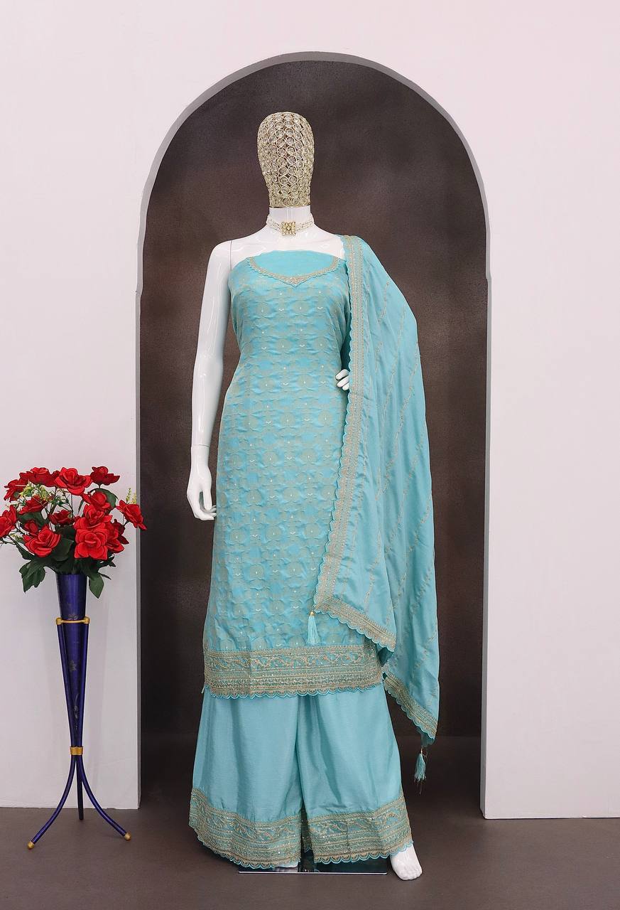 jacquard silk chinon & multi work