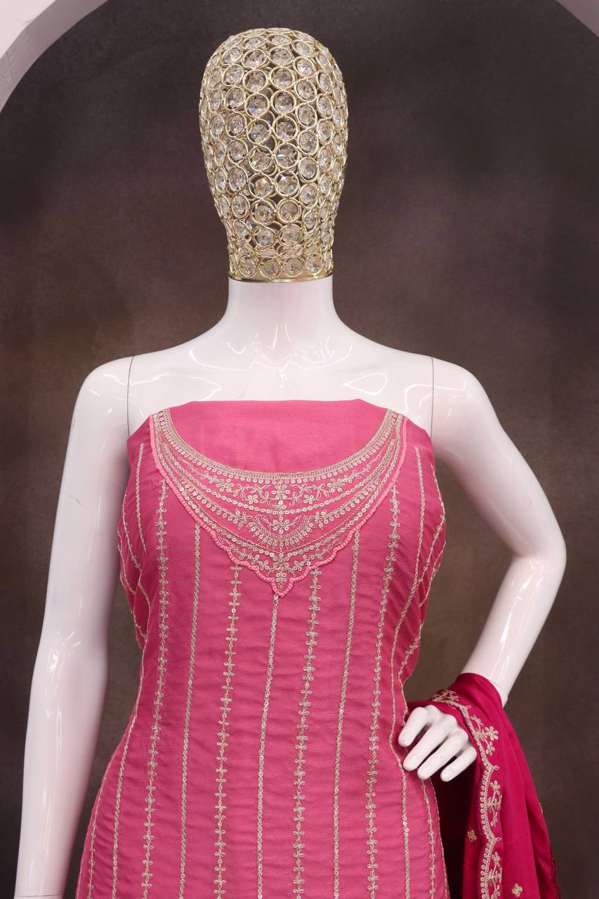 Chinon Embroidery Multi Coding Work Suit