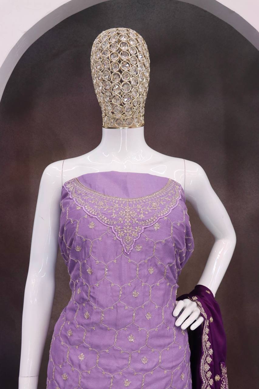 Chinon Embroidery Multi Coding Work Suit