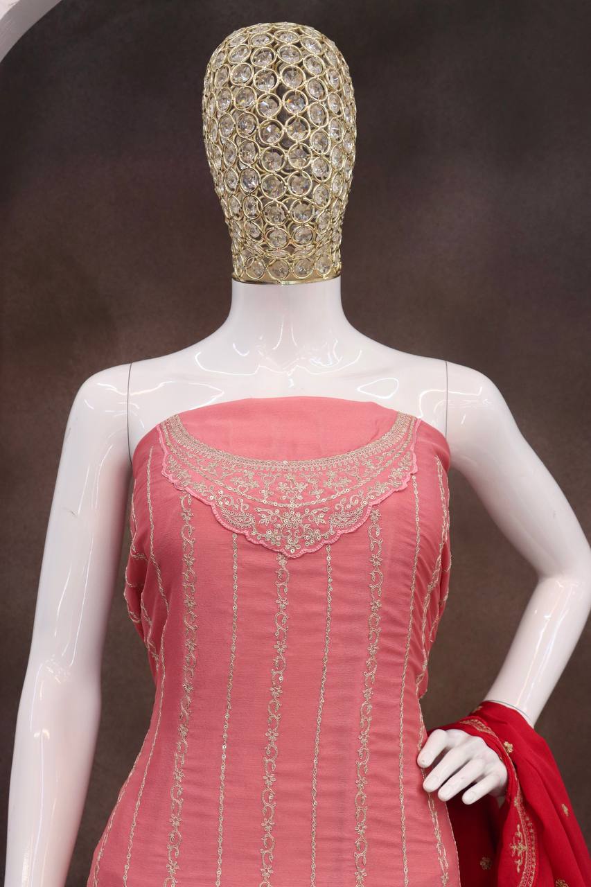 Chinon Embroidery Multi Coding Work Suit