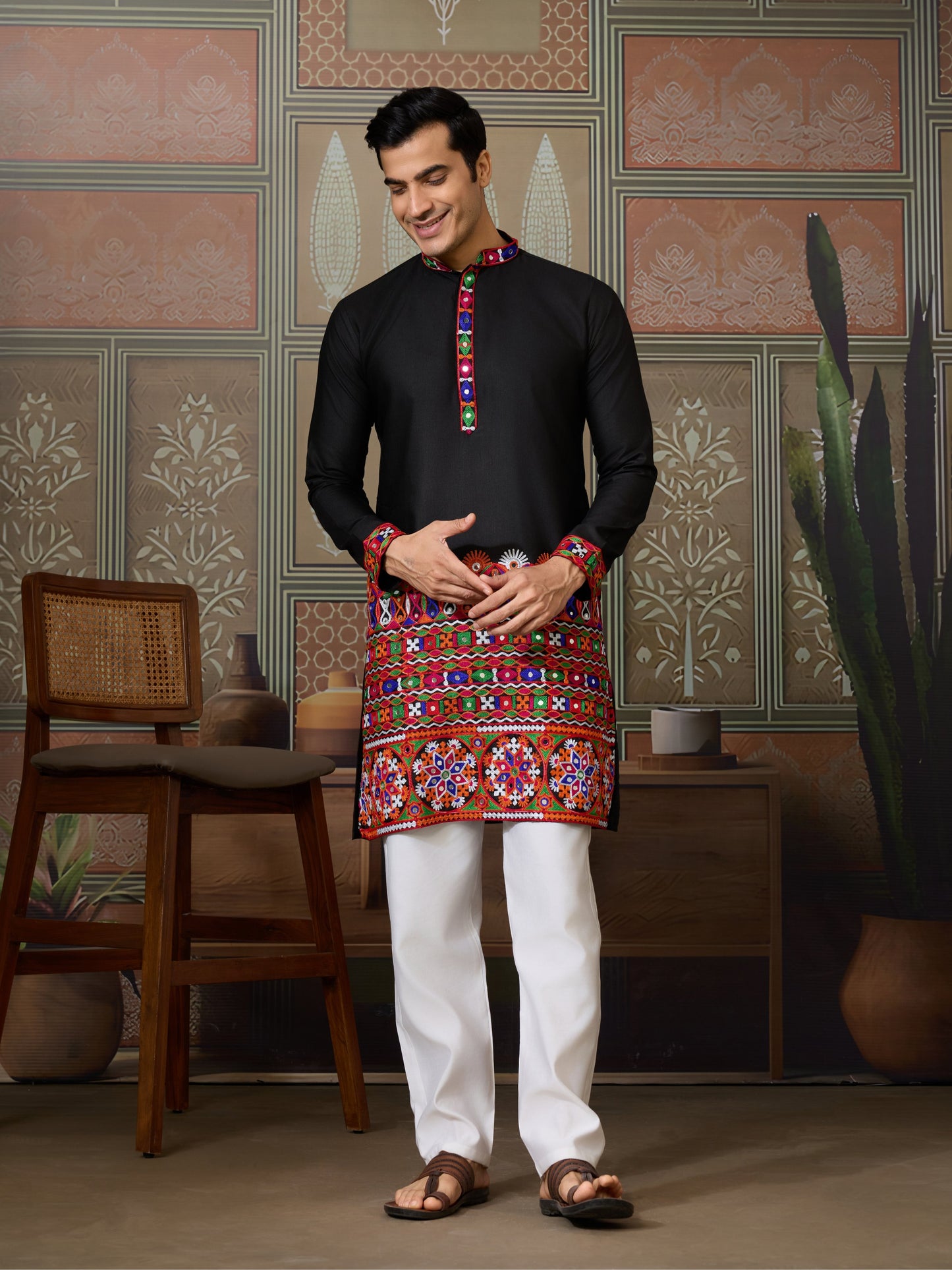 RAJWADI RAAS Festival Mens Wear Kurta With Pajama