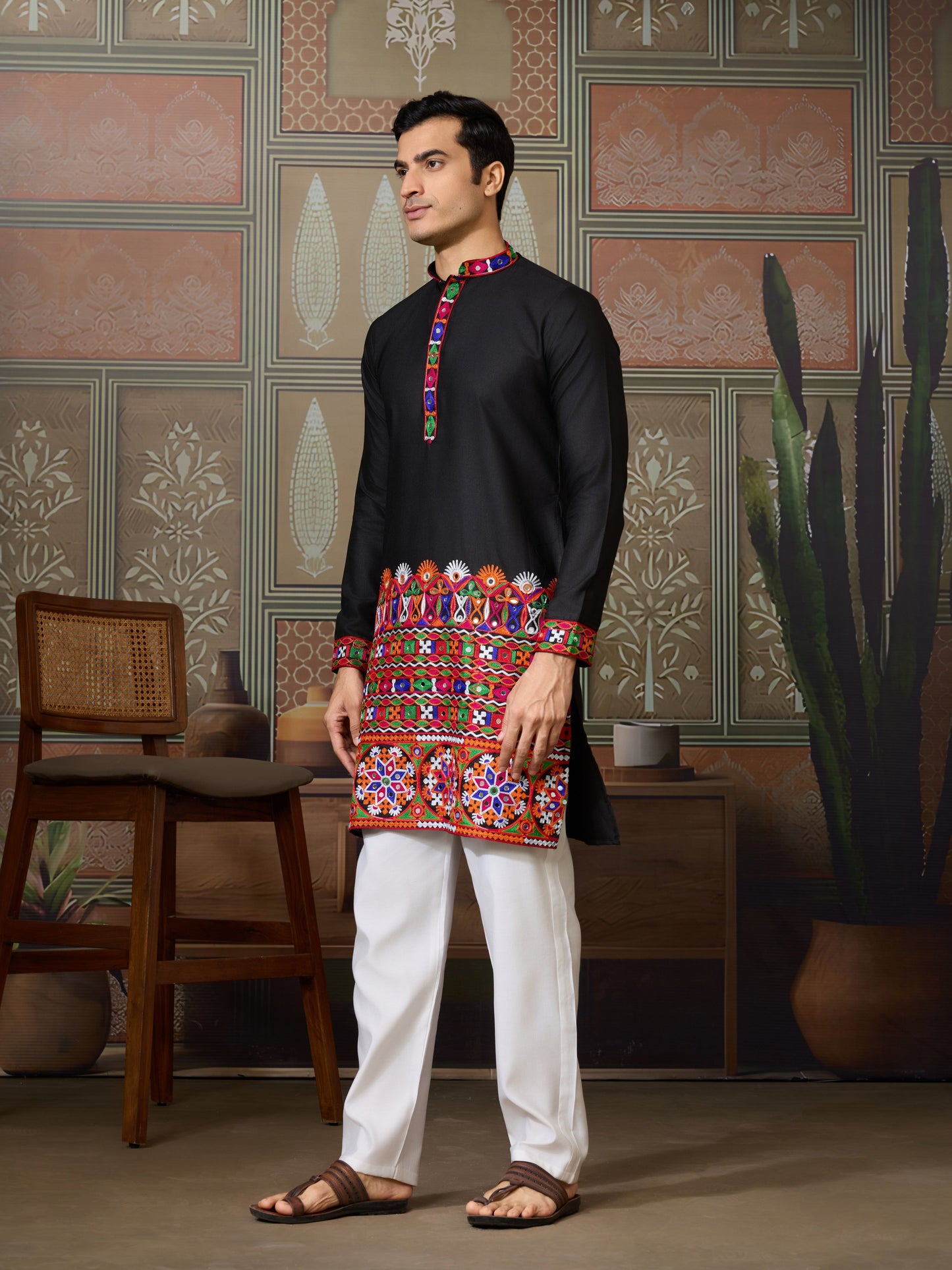 RAJWADI RAAS Festival Mens Wear Kurta With Pajama