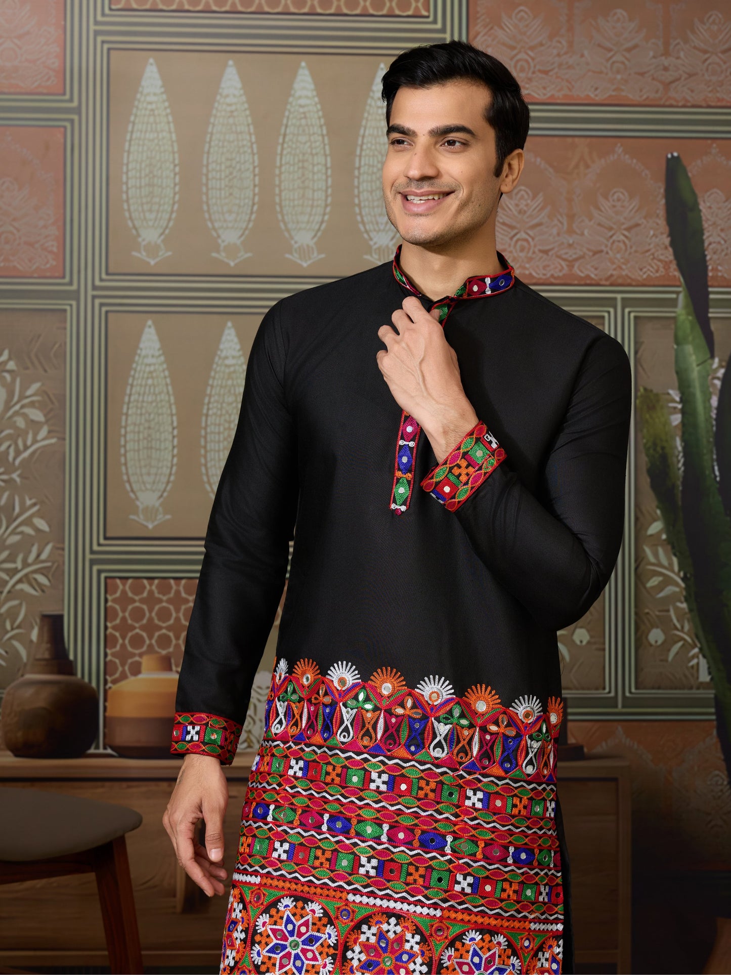 RAJWADI RAAS Festival Mens Wear Kurta With Pajama