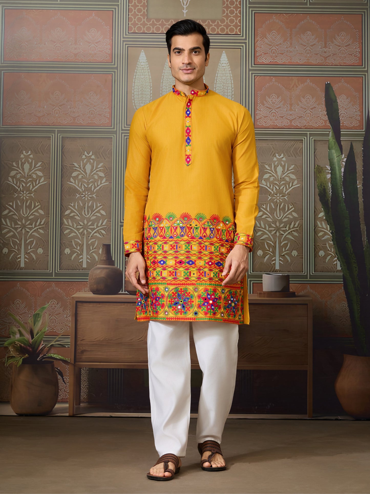 RAJWADI RAAS Festival Mens Wear Kurta With Pajama