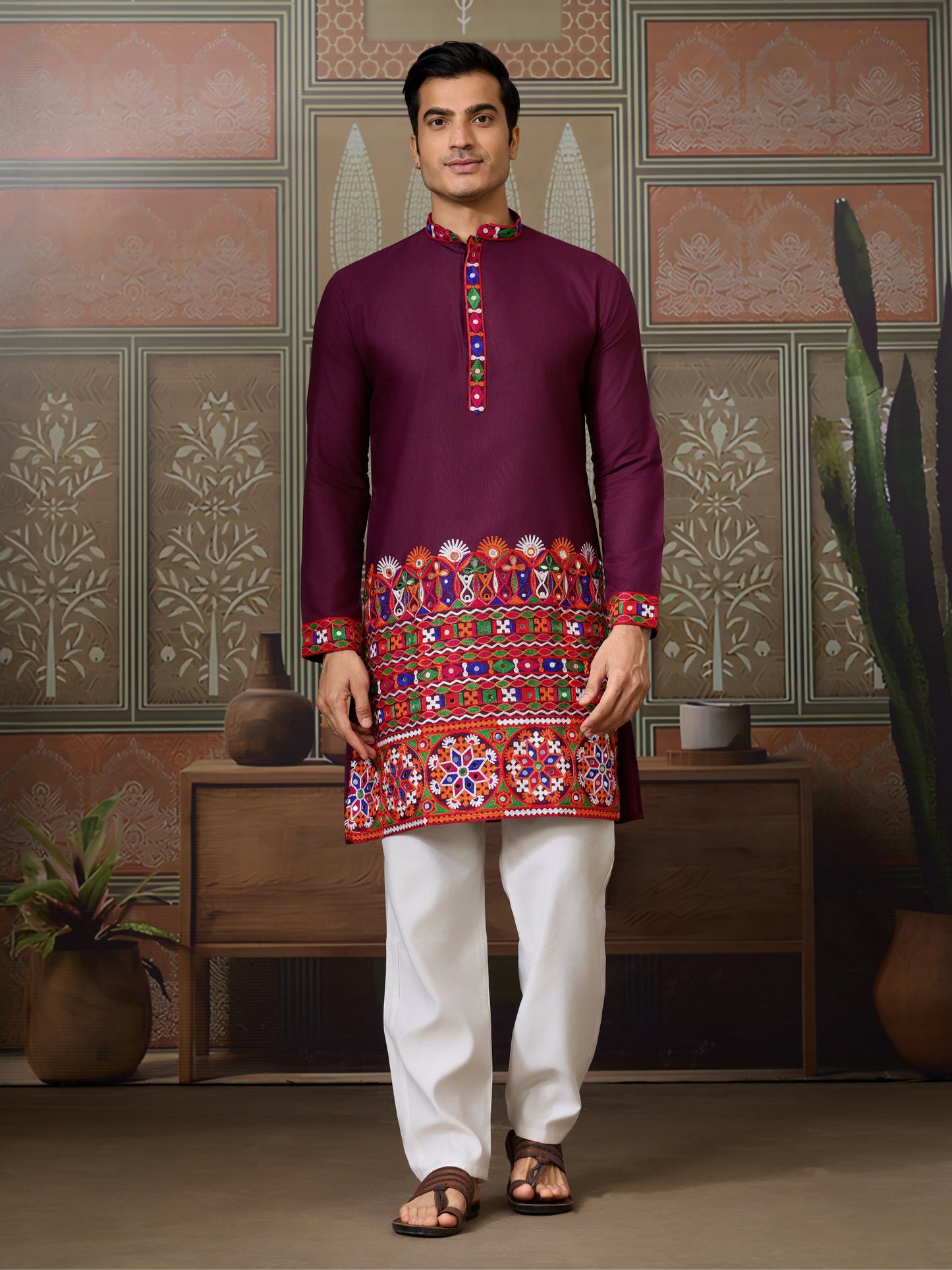 RAJWADI RAAS Festival Mens Wear Kurta With Pajama