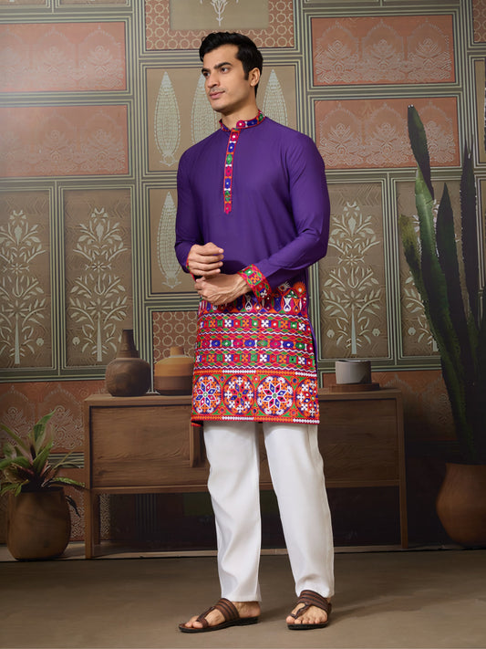 RAJWADI RAAS Festival Mens Wear Kurta With Pajama