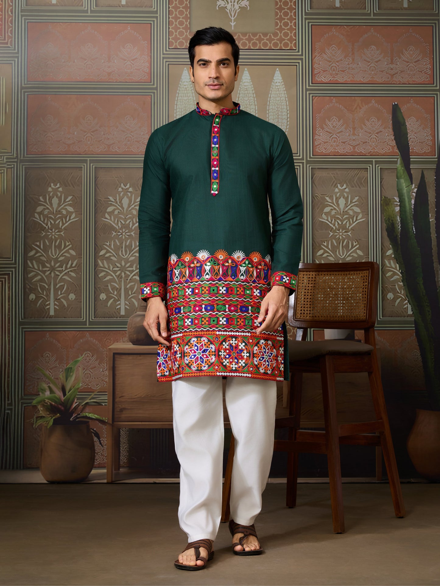 RAJWADI RAAS Festival Mens Wear Kurta With Pajama