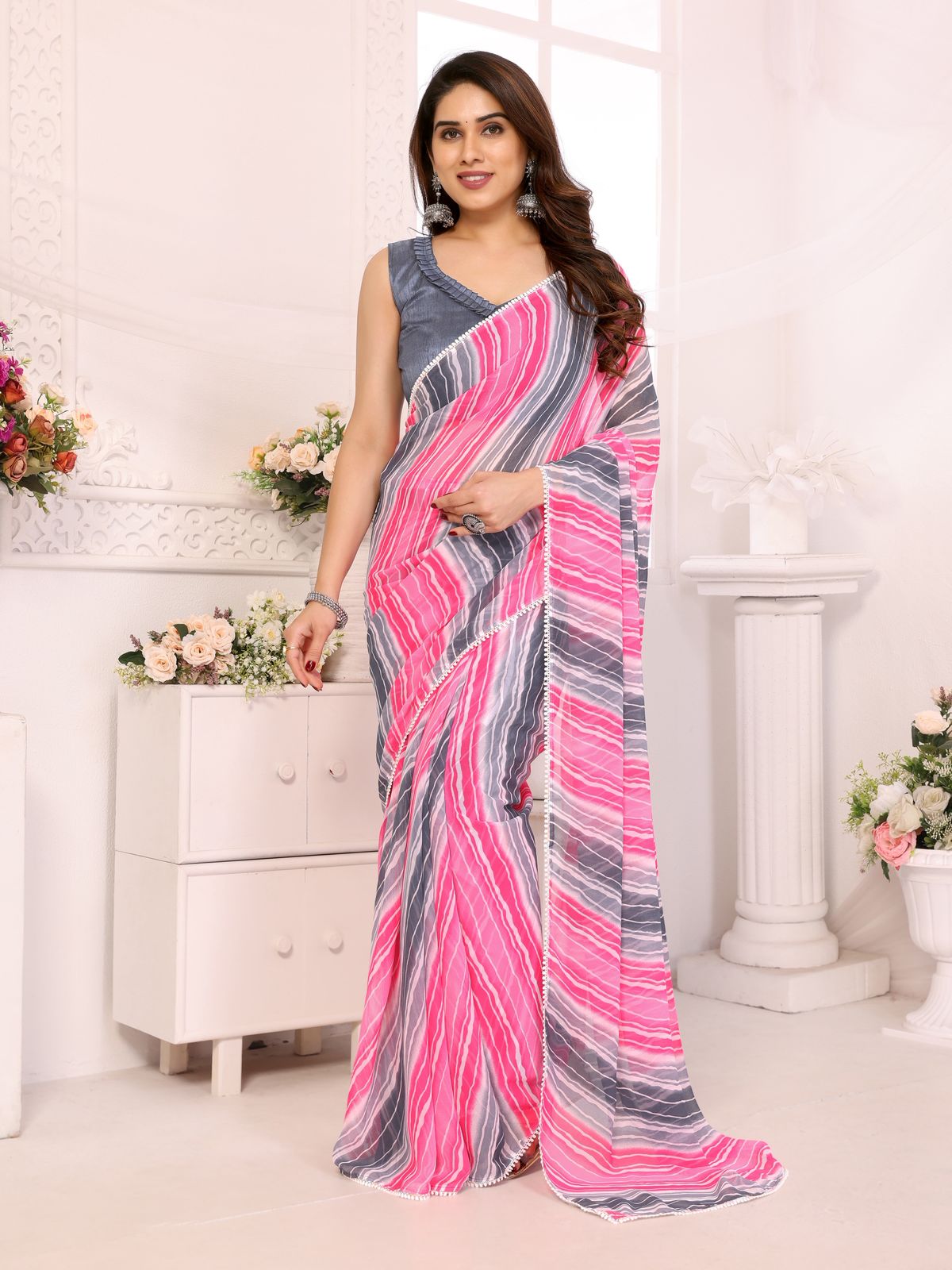 Georgette Silk Ready-To-Wear Saree