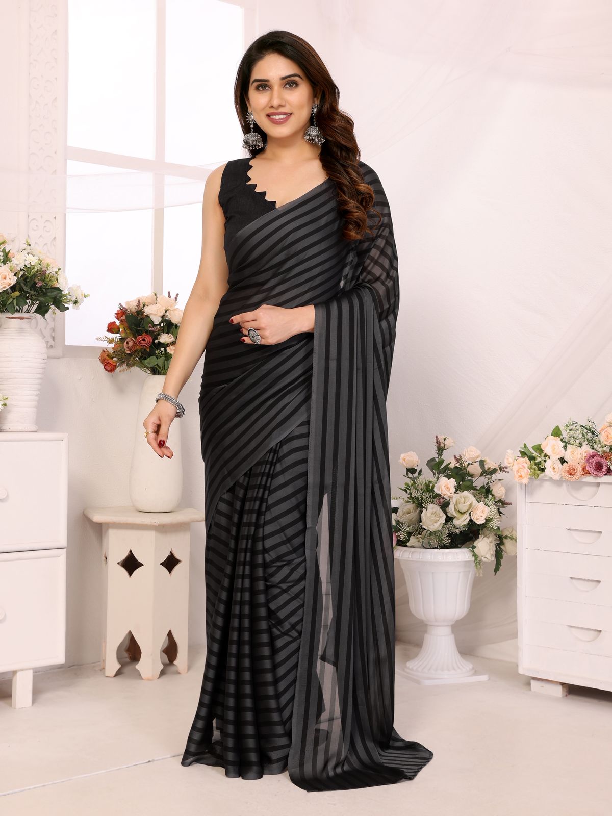 Georgette Silk Ready-To-Wear Saree