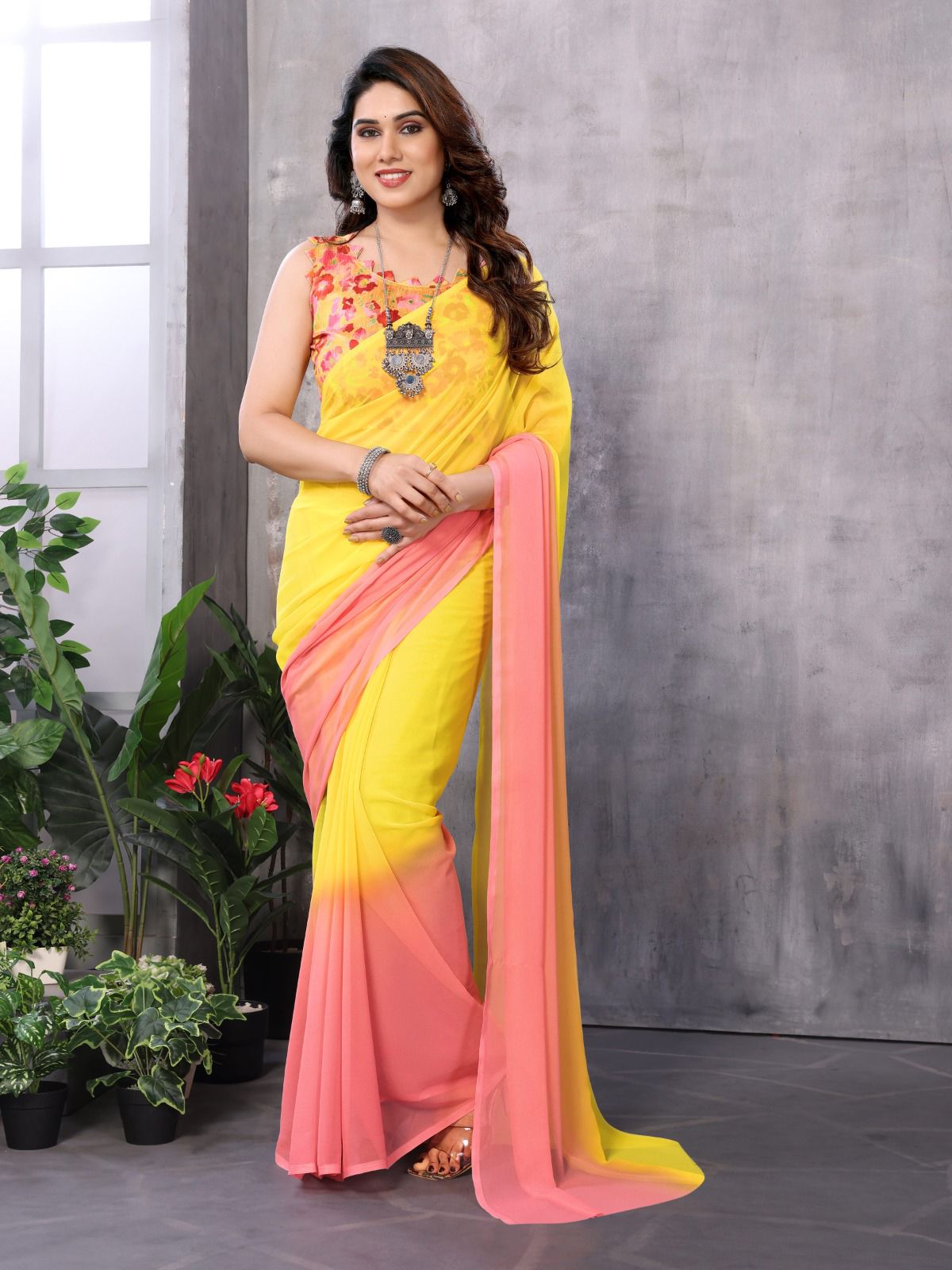 Georgette Silk Ready-To-Wear Saree