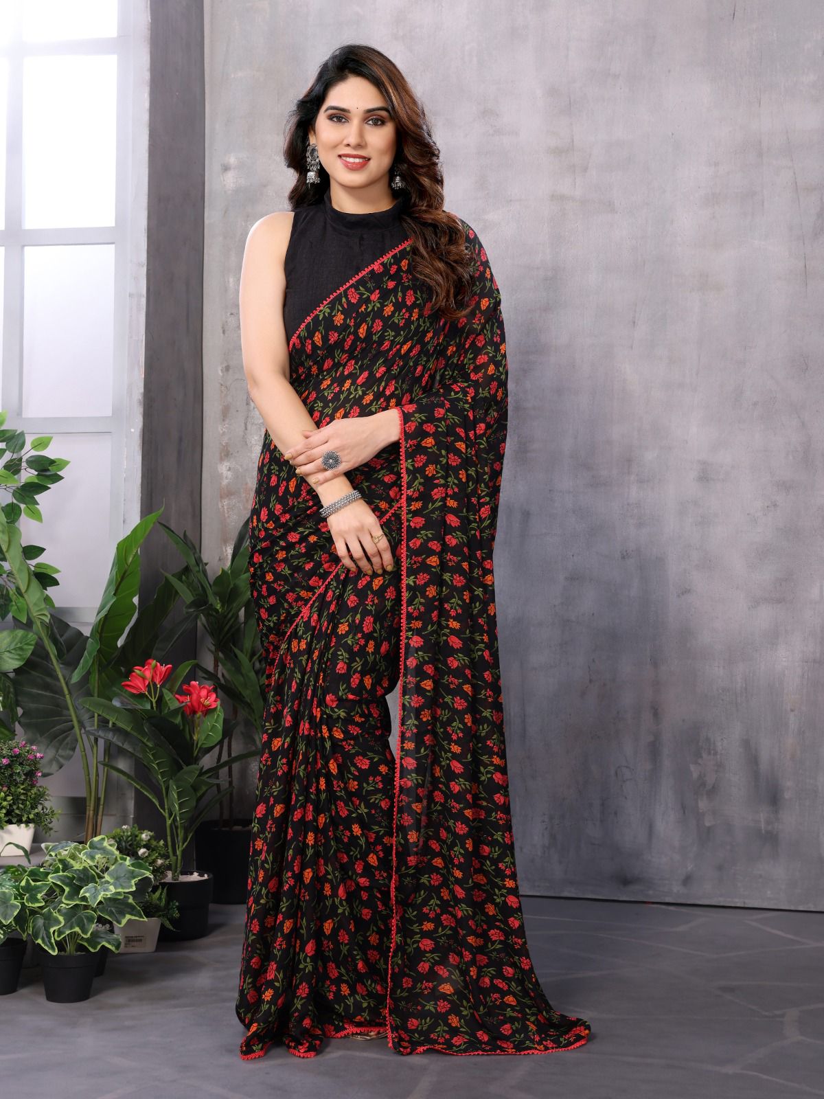 Georgette Silk Ready-To-Wear Saree