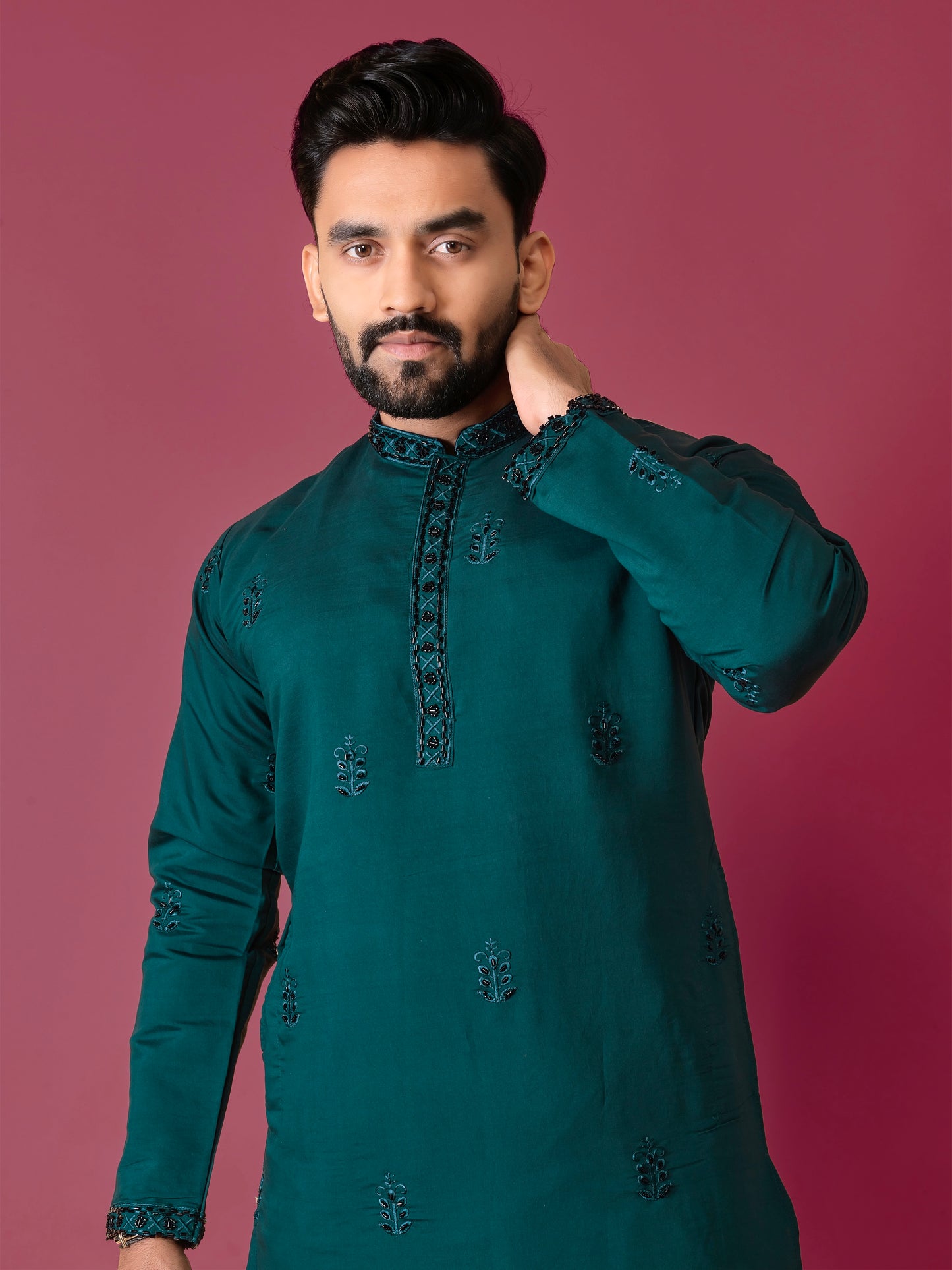 VAL-MOTI HAND WORK KURTA PAJAMA