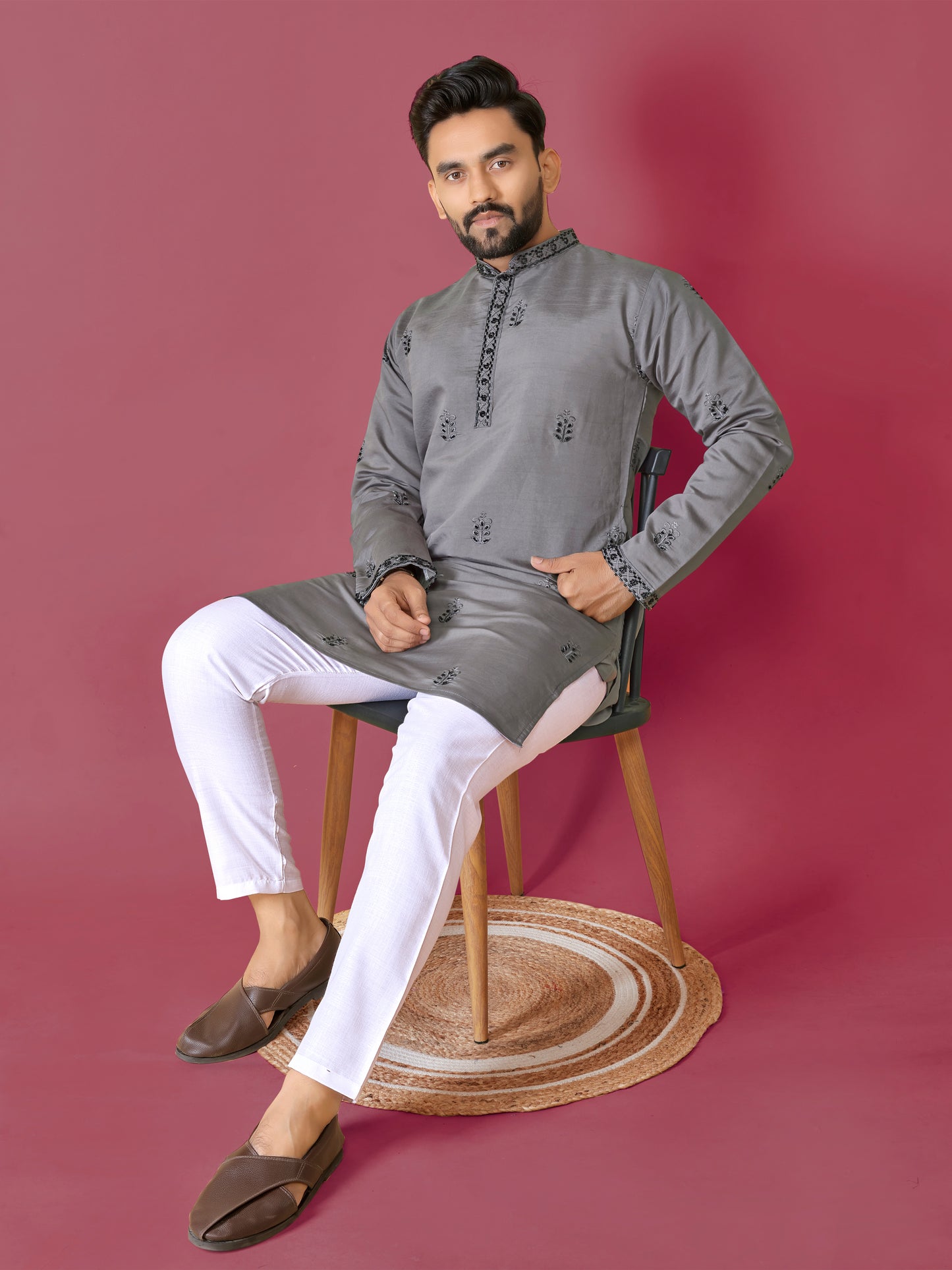 VAL-MOTI HAND WORK KURTA PAJAMA