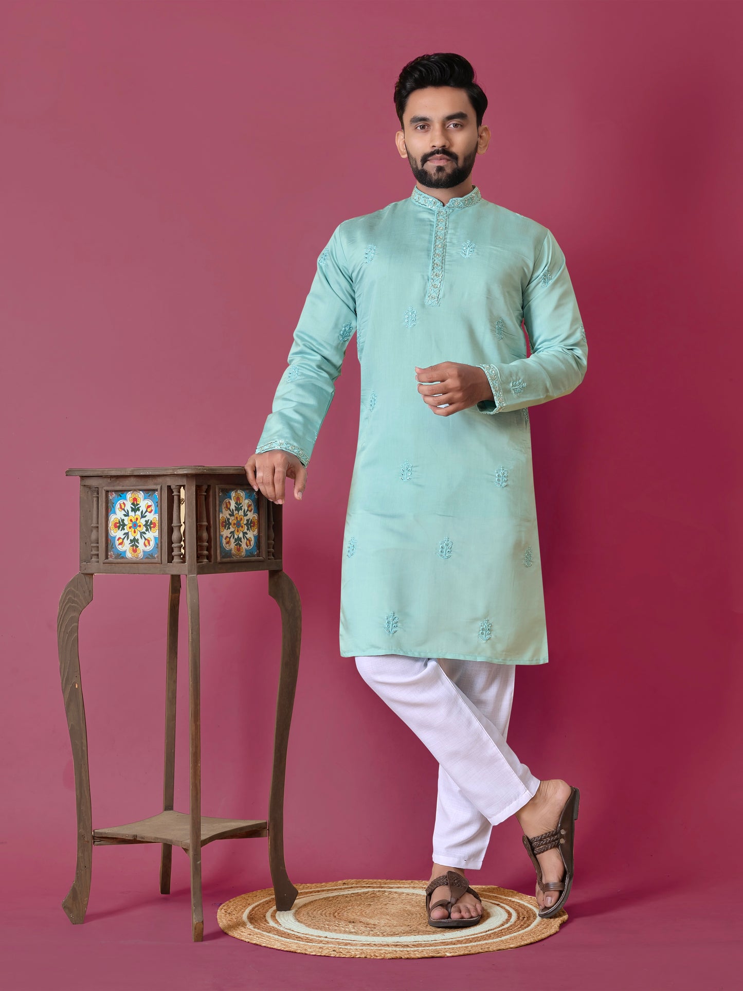 VAL-MOTI HAND WORK KURTA PAJAMA