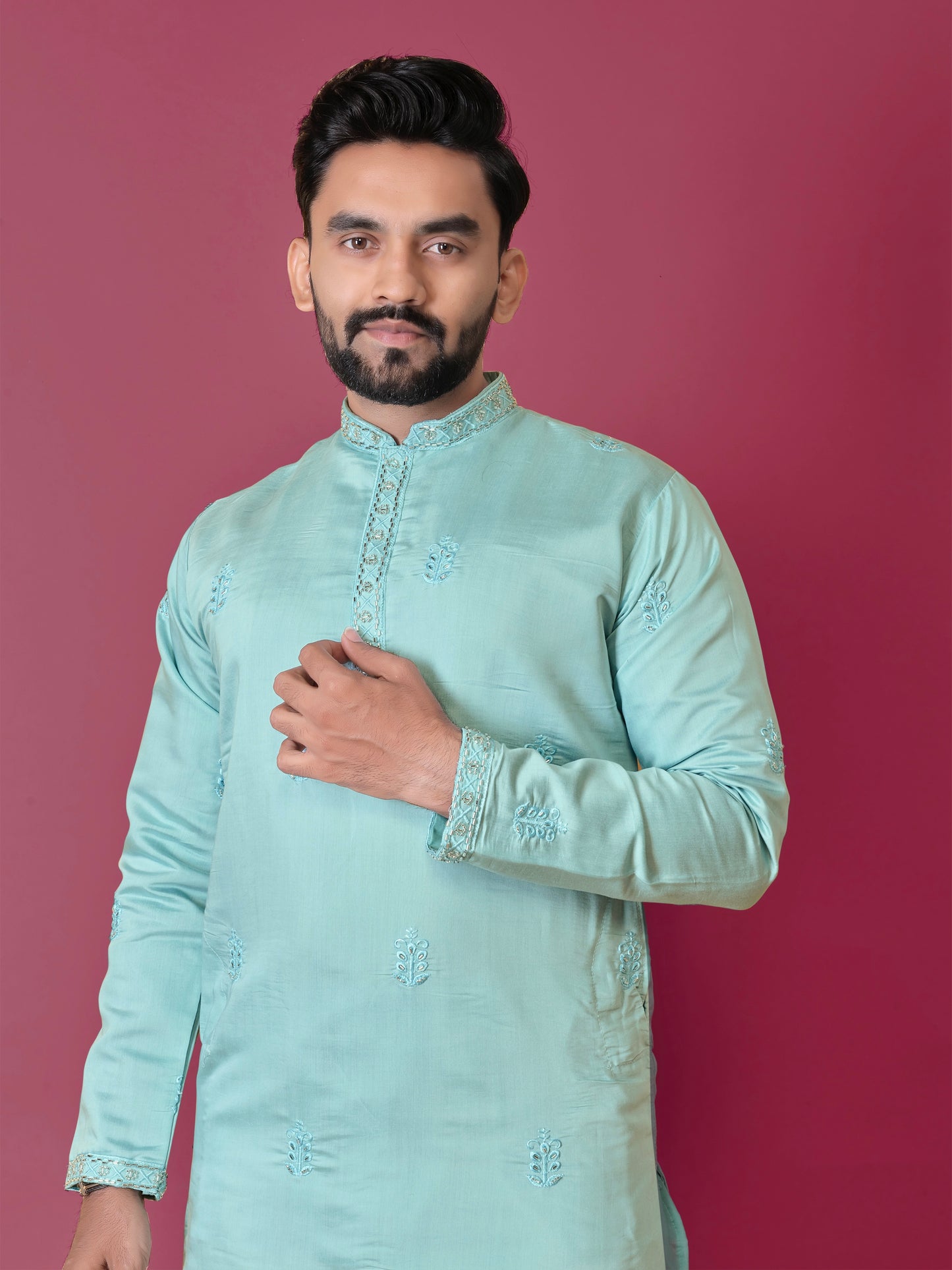 VAL-MOTI HAND WORK KURTA PAJAMA