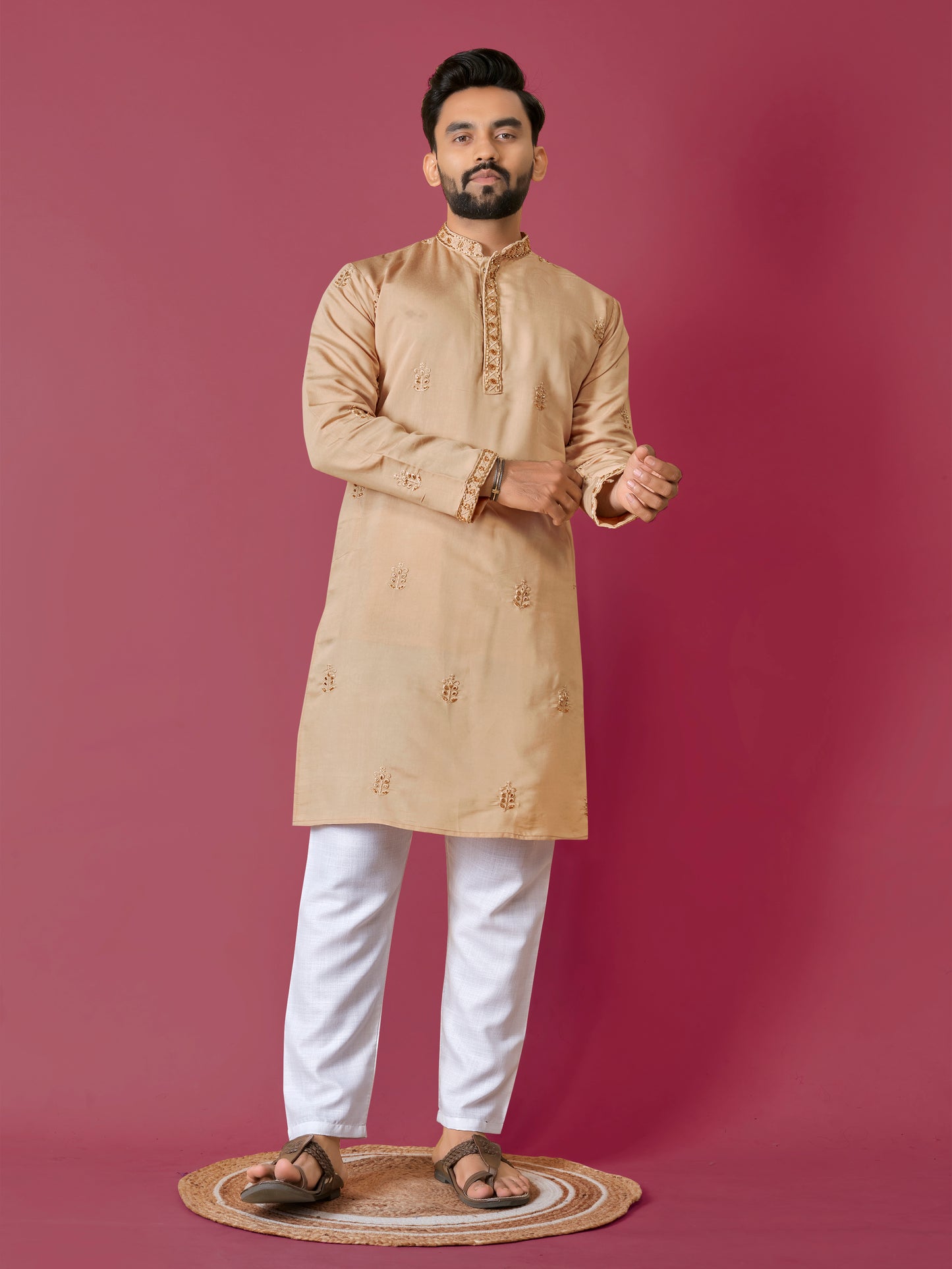 VAL-MOTI HAND WORK KURTA PAJAMA