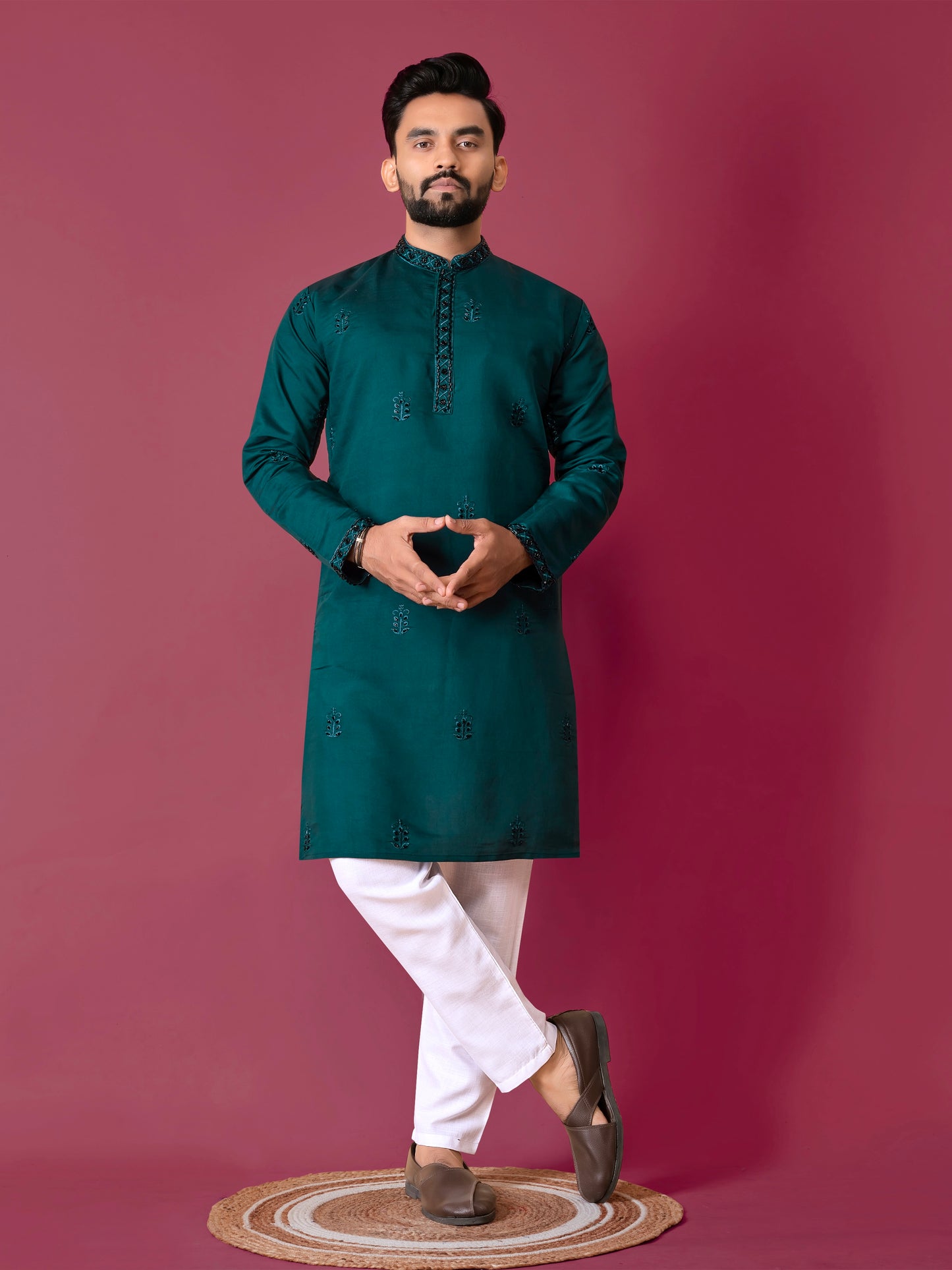 VAL-MOTI HAND WORK KURTA PAJAMA