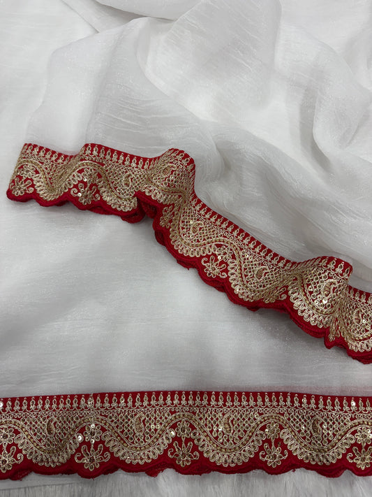 Soft Crunchy Fabric Saree With Embroidery Border