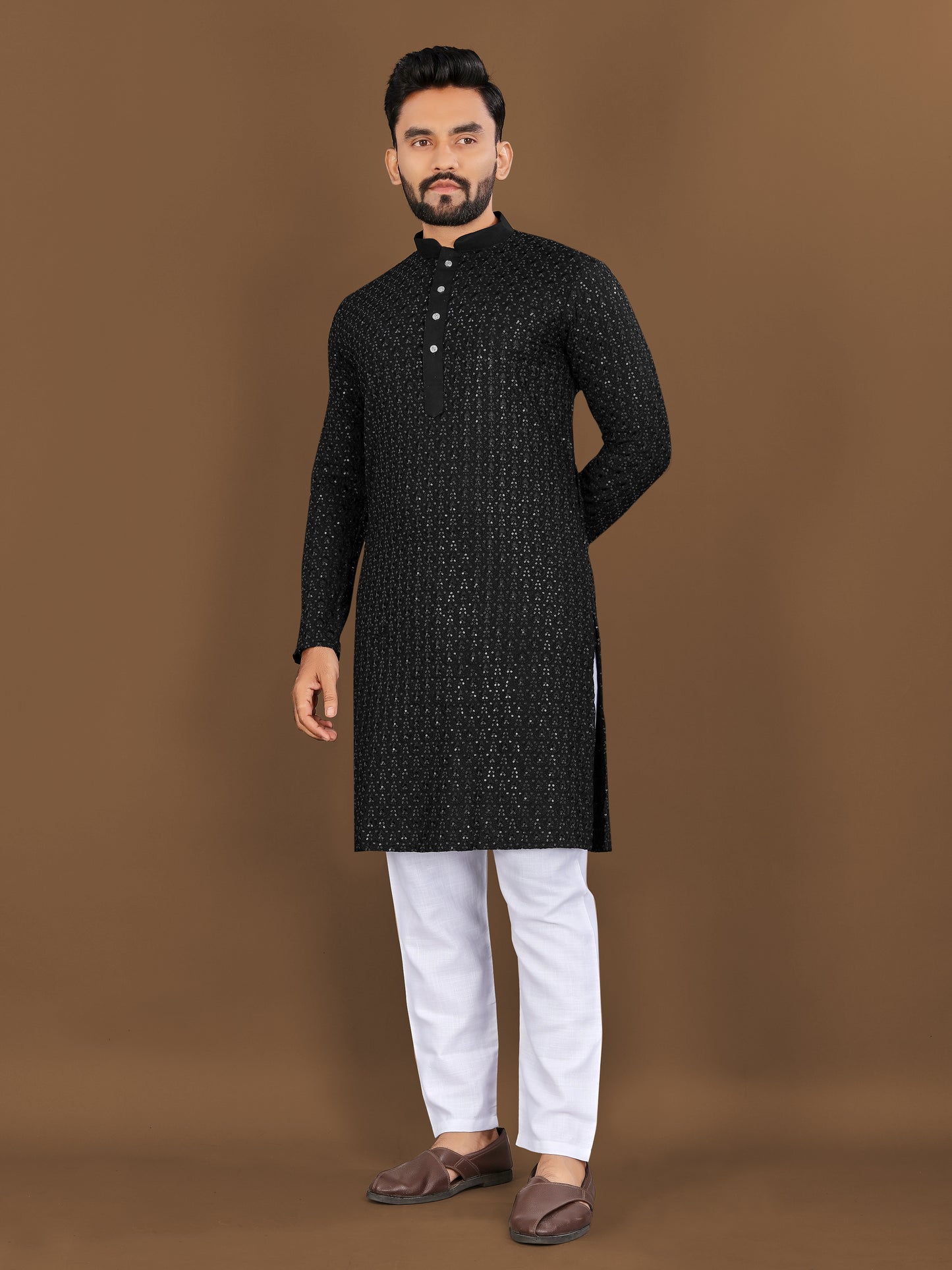 EMBROIDERY WORK WITH SEQUENCE KURTA