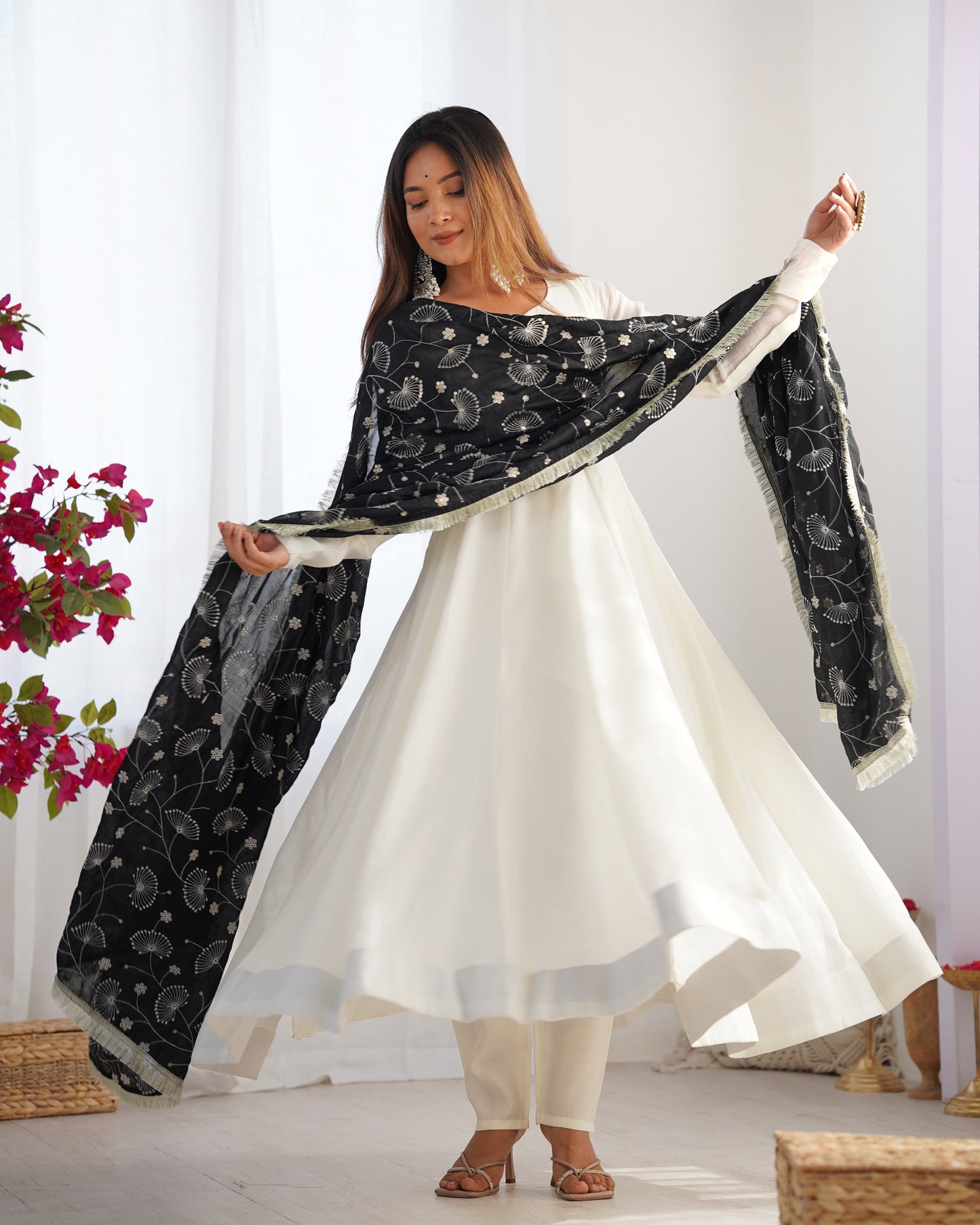 PURE SOFT VICHITRA SILK FABRICS ANARKALI SUIT