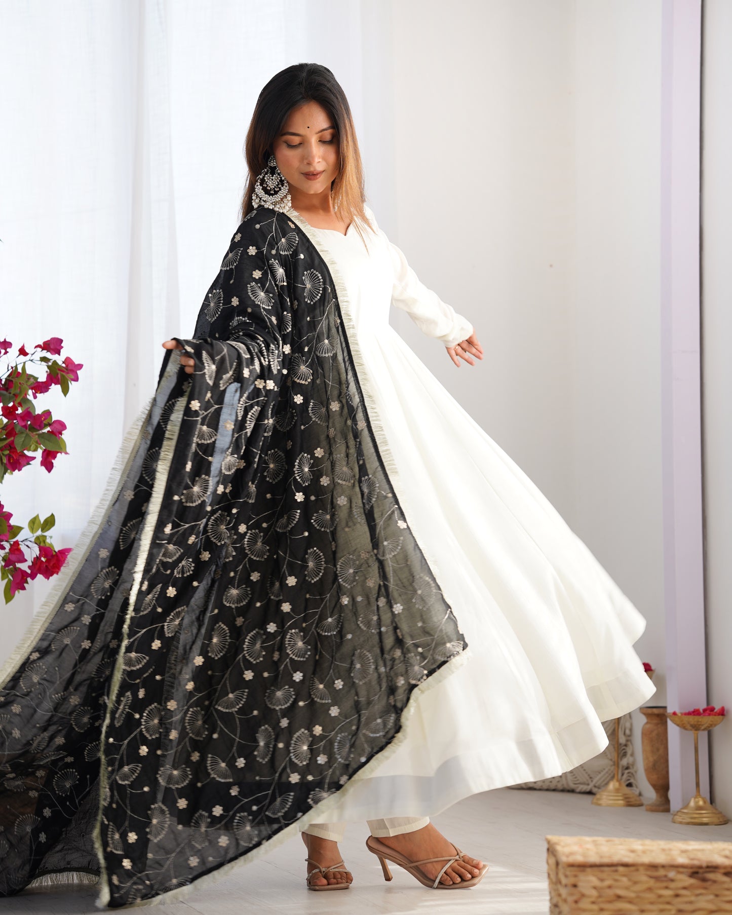 PURE SOFT VICHITRA SILK FABRICS ANARKALI SUIT