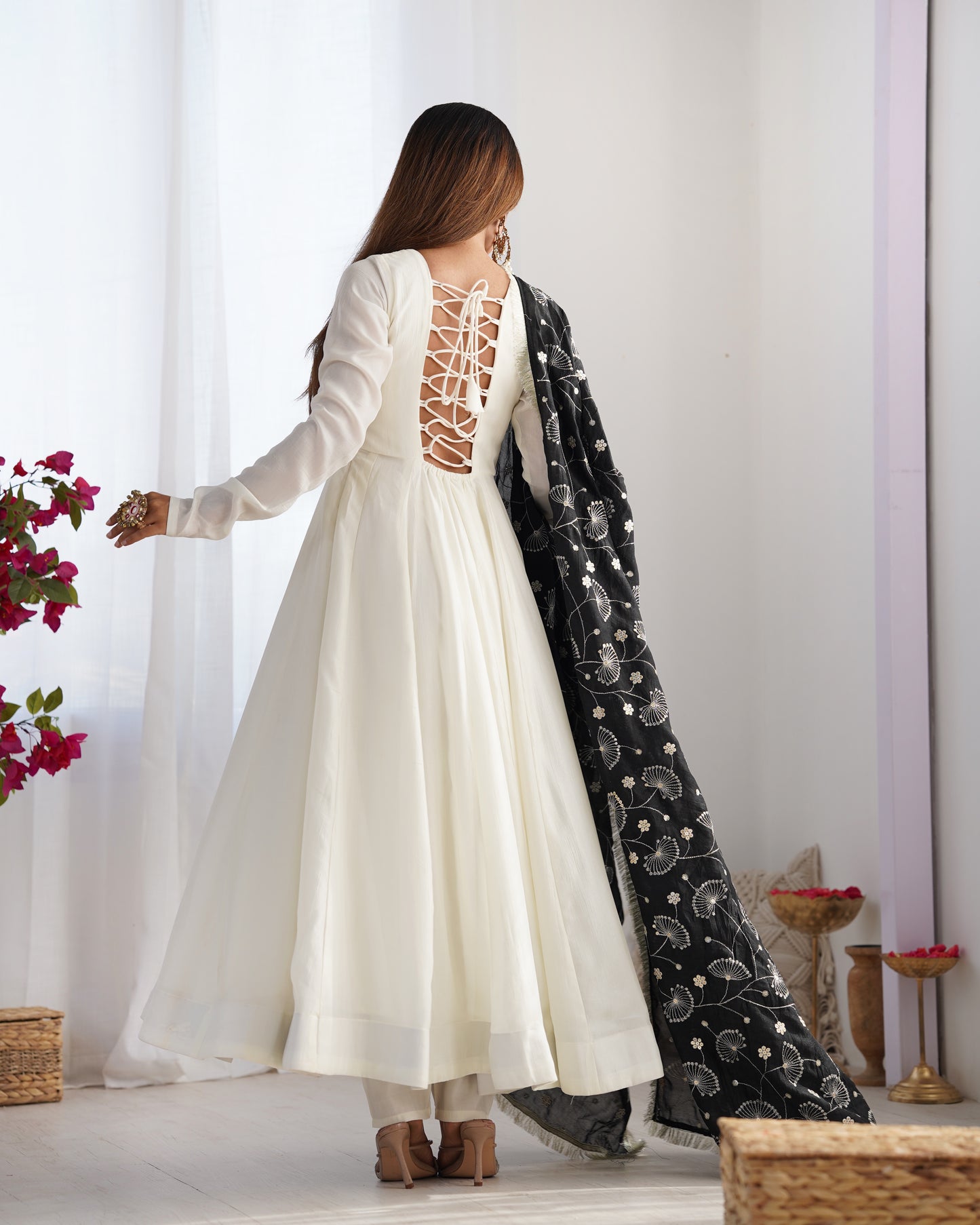 PURE SOFT VICHITRA SILK FABRICS ANARKALI SUIT