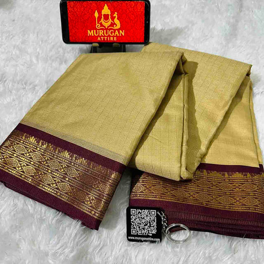 Soft Kota Doria Silk Saree with Designer Tassel Pallu-M1012
