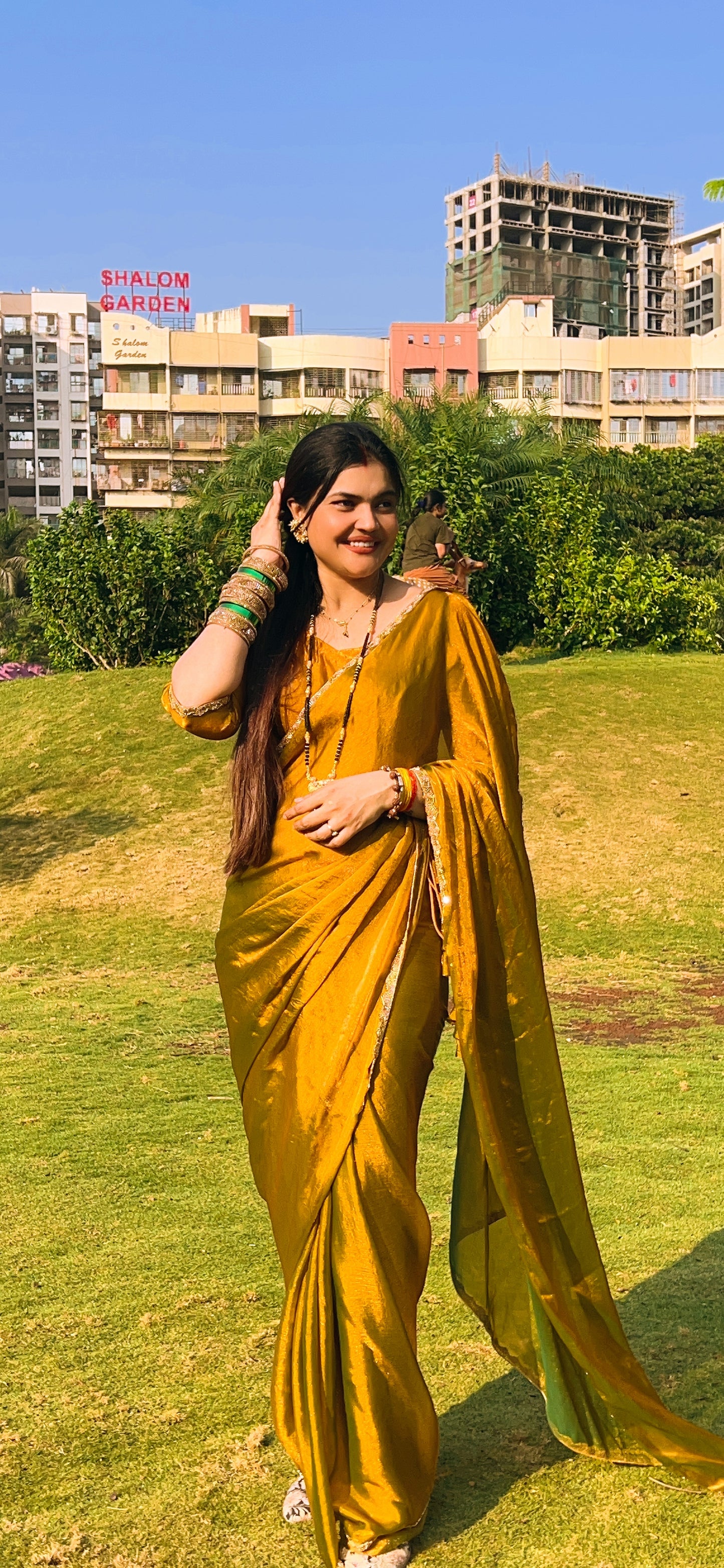 Golden Mustard Frendy Sillk Saree