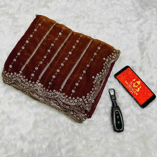 Embroidery Soft Space Silk Saree (M1001)