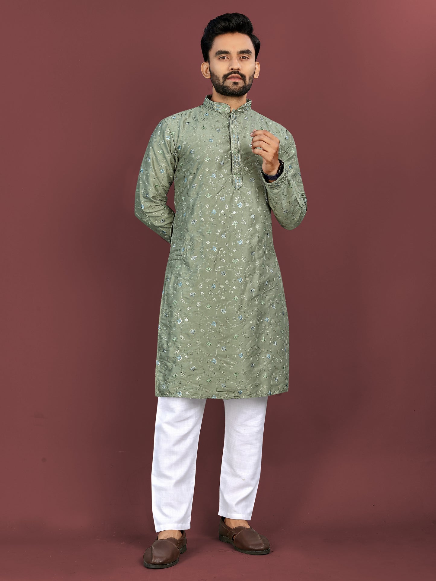 SILKY SILK MENS KURTA