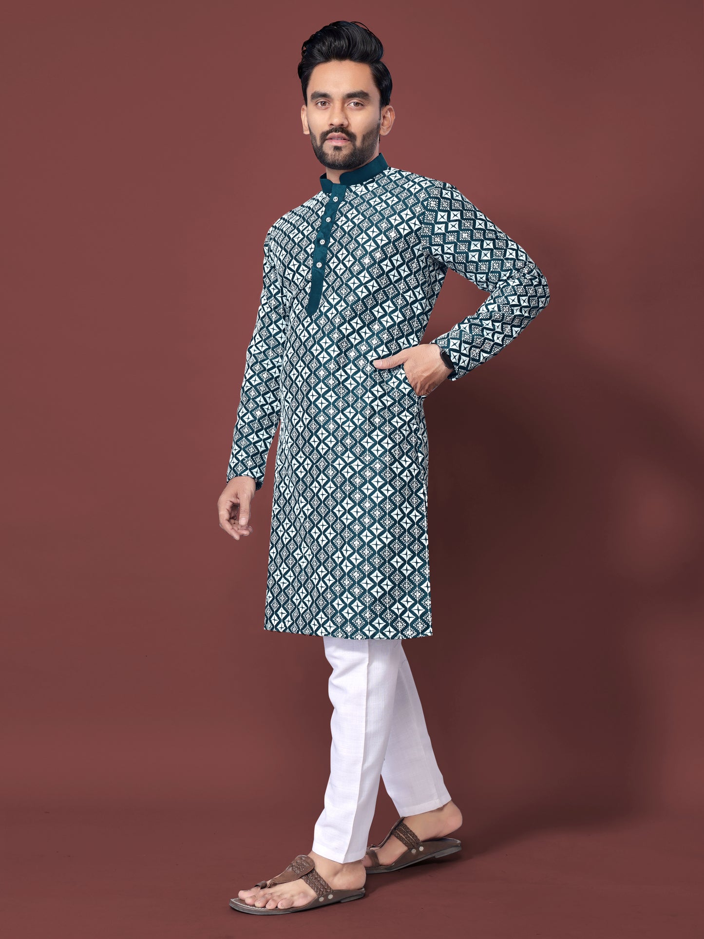 EMBROIDERY THREAD WORK WITH MULTI SEQUENCE KURTA