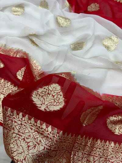 Viscose Georgette Saree with Contrast Blouse