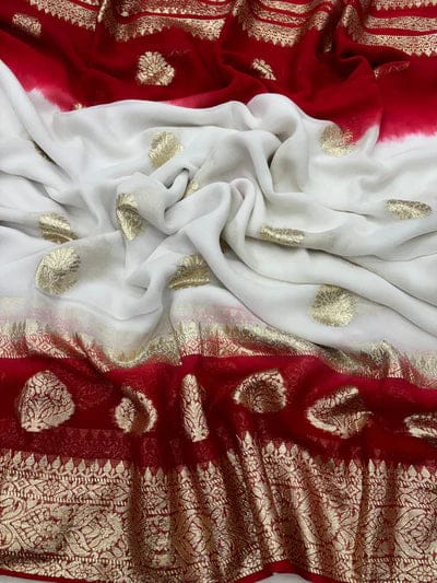 Viscose Georgette Saree with Contrast Blouse