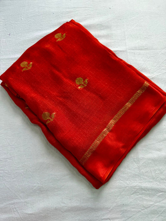 Pure Jute Viscose Saree With Running Blouse